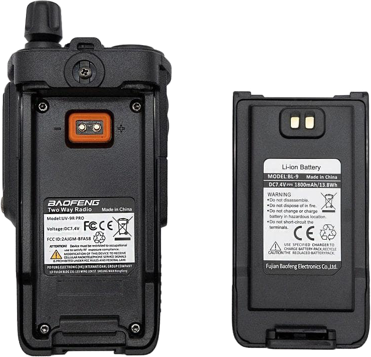 Baofeng UV-9R Pro V2 8W VHF/UHF IP68 Type-C Black